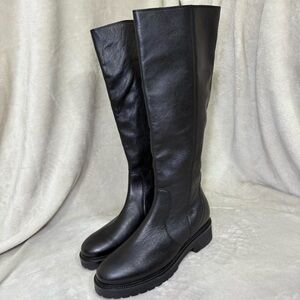 Maeve Black Leather Knee High Riding Boots